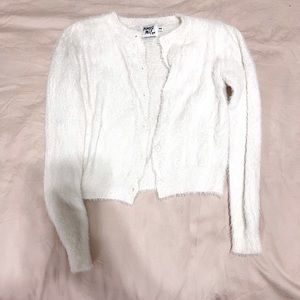 PRINCESS POLLY Fluffy white cardigan - Like New